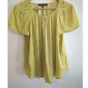 Catherine Malandrino Petite Boho Crochet Blouse PM